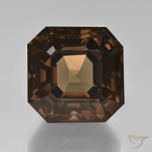 12.31ct Natürlicher Mittel braun Rauchquarz, Smaragdschliff, VVS