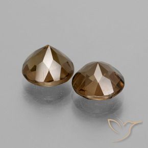 3.37 ct natürliche Mittel-Dunkelbraun Rauchquarz-Edelsteine, Runden, VS