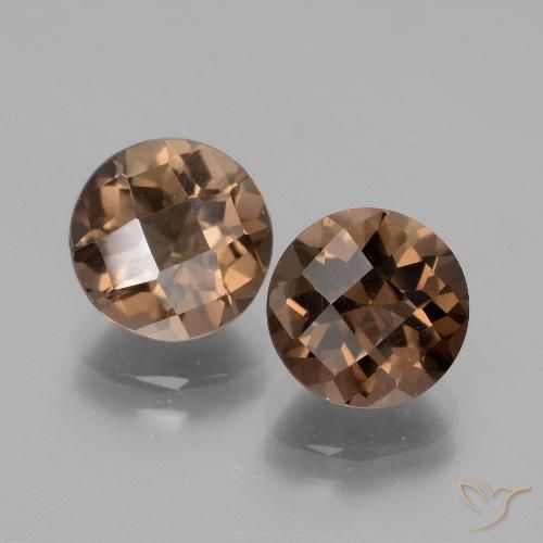 3.88 ct natürliche Hickory Braun Rauchquarz-Edelsteine, Rund Schliff, VS