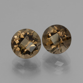 4,14 ct natürliche brauner Rauchquarz-Edelsteine, Rundschliff, VVS-VS