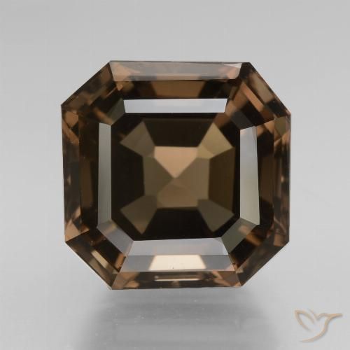 7.94ct Natürlicher dunkelbraun Rauchquarz, Smaragdschliff, VVS