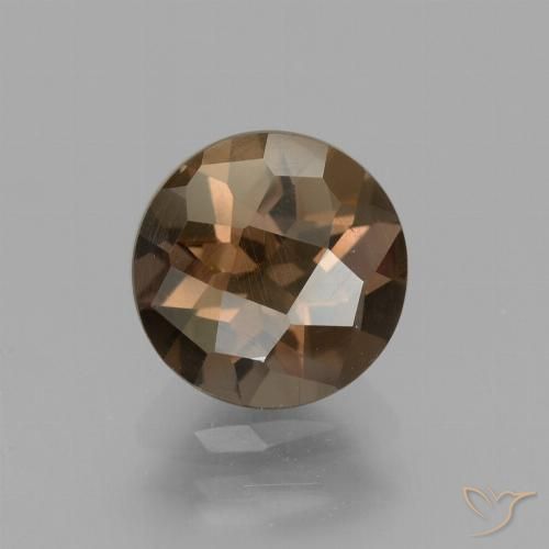 1.57ct Natürlicher Mittel braun Rauchquarz, Runden, VVS-VS