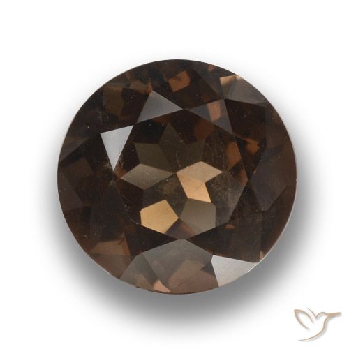 3.96ct Natürlicher dunkelbraun Rauchquarz, Runden, VS
