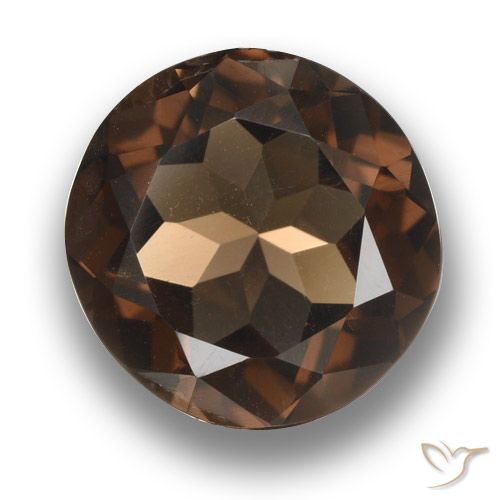 4.61ct Natürlicher dunkelbraun Rauchquarz, Runden, VVS