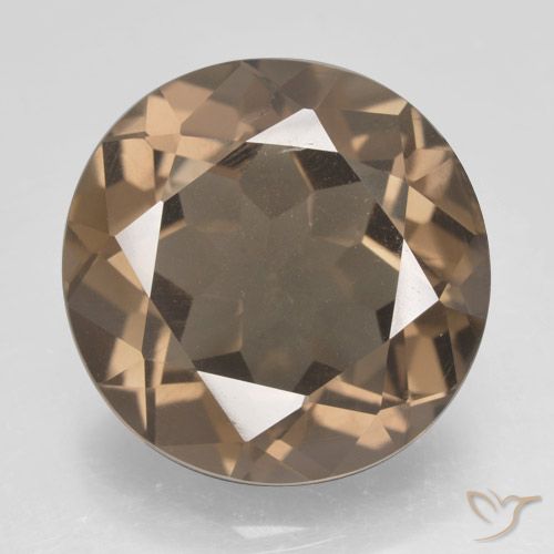 12.64ct Natürlicher Mittel braun Rauchquarz, Runden, VVS-VS