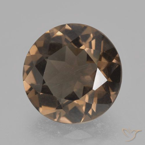 4.67ct Natürlicher Mittel-Dunkelbraun Rauchquarz, Runden, VVS-VS