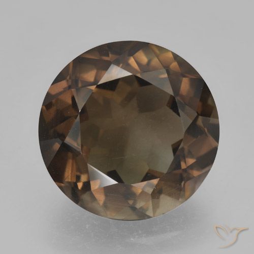 5.09ct Natürlicher dunkelbraun Rauchquarz, Runden, VVS-VS