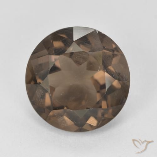 4.41ct Natürlicher Mittel braun Rauchquarz, Runden, VVS-VS