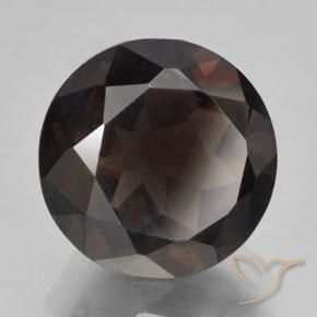 9,17 ctw natürlicher Tiefes Schokoladenbraun Rauchquarz, Rund Schliff, VVS-VS