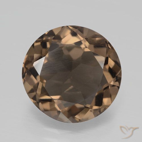 4.26ct Natürlicher Mittel-Dunkelbraun Rauchquarz, Runden, VVS-VS, Photo A