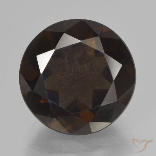 6.63ct Natürlicher dunkelbraun Rauchquarz, Runden, VVS-VS