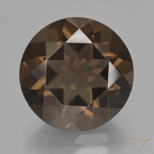 7.32ct Natürlicher dunkelbraun Rauchquarz, Runden, VVS-VS