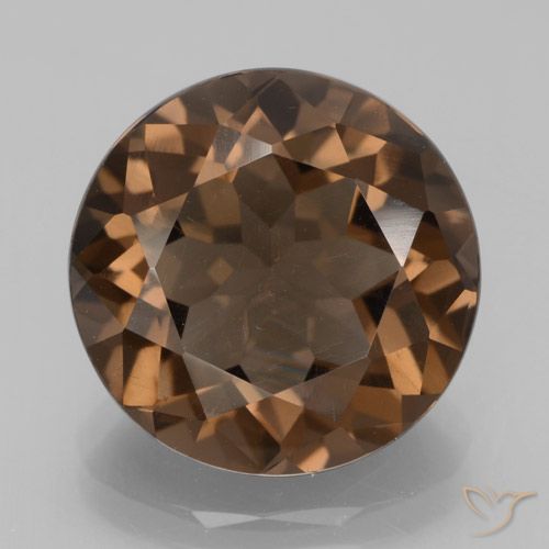 6.51ct Natürlicher Mittel braun Rauchquarz, Runden, VVS-VS