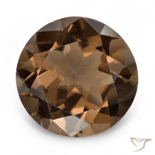 6.40ct Natürlicher dunkelbraun Rauchquarz, Runden, VVS-VS