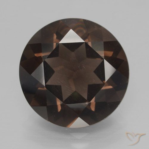 7.70ct Natürlicher Schokoladenbraun Rauchquarz, Runden, VVS-VS