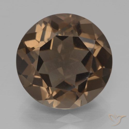 6.55ct Natürlicher Mittel-Dunkelbraun Rauchquarz, Runden, VVS-VS