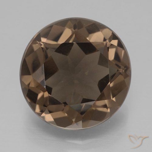 6.41ct Natürlicher Hickory Braun Rauchquarz, Runden, VVS-VS