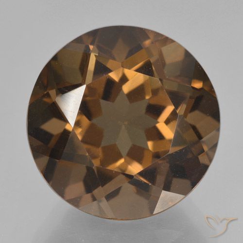 8.99ct Natürlicher Mittel braun Rauchquarz, Runden, VVS-VS