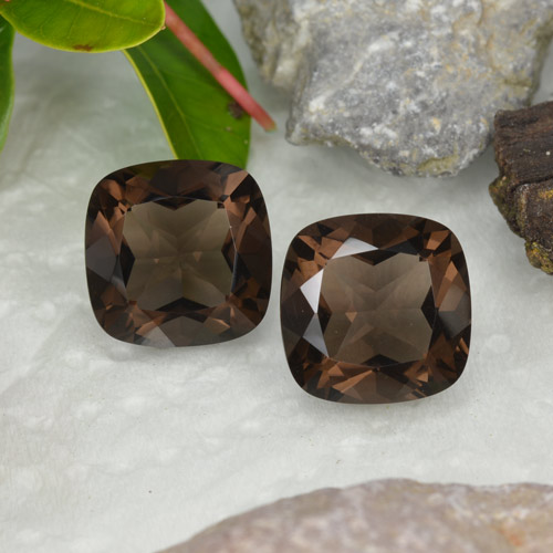 13,21 ct natürliche brauner Rauchquarz-Edelsteine, Kissenschliff, VVS-VS