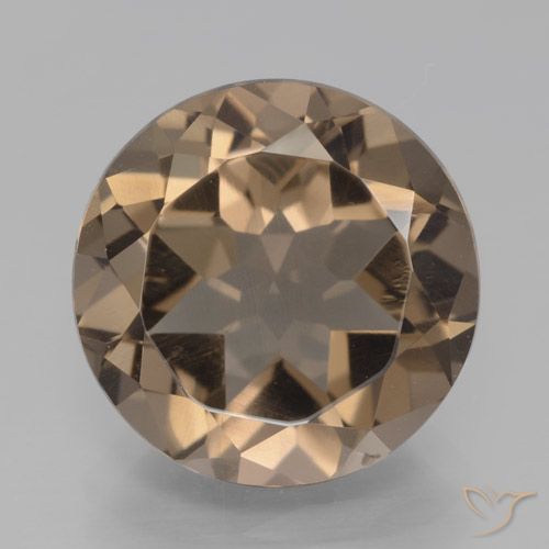 6.59ct Natürlicher Mittel braun Rauchquarz, Runden, VVS-VS