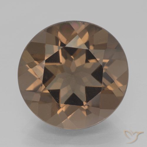 7.46ct Natürlicher Mittel braun Rauchquarz, Runden, VVS-VS