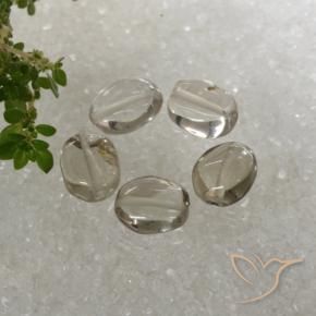 5.89 ct natürliche Bräunliches Weiß Rauchquarz-Edelsteine, Oval, Transparent