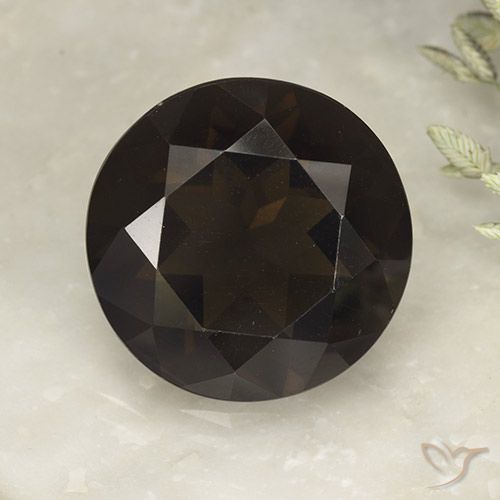 13.80ct Natürlicher Tiefes Schokoladenbraun Rauchquarz, Runden, VVS