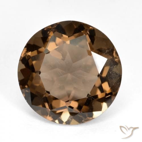 6.46ct Natürlicher Mittel-Dunkelbraun Rauchquarz, Runden, VS