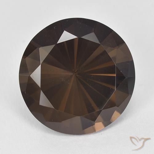 11.19ct Natürlicher dunkelbraun Rauchquarz, Runden, VVS-VS