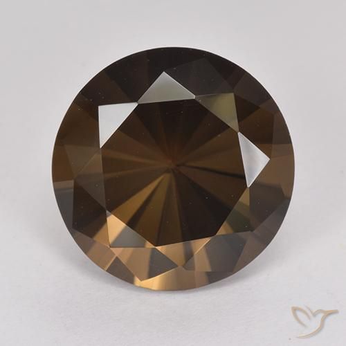 6.67ct Natürlicher Mittel-Dunkelbraun Rauchquarz, Runden, VVS