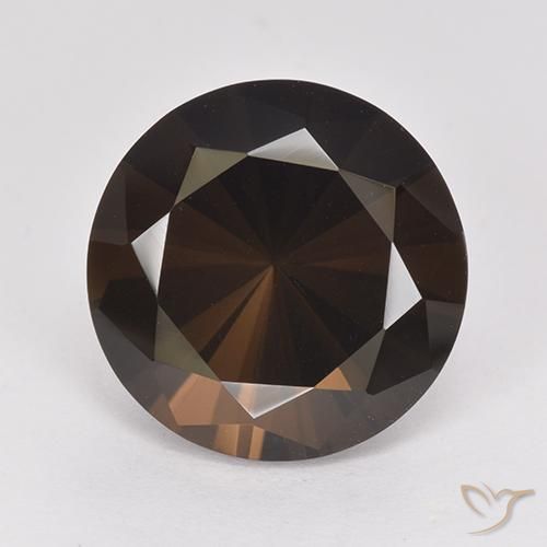 6.69ct Natürlicher Mittel braun Rauchquarz, Runden, VVS