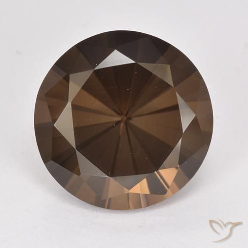 6.74ct Natürlicher Hickory Braun Rauchquarz, Runden, VVS
