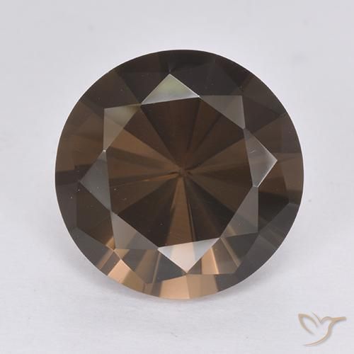 6.60ct Natürlicher dunkelbraun Rauchquarz, Runden, VVS-VS