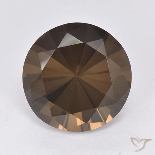 7.30ct Natürlicher dunkelbraun Rauchquarz, Runden, VVS-VS