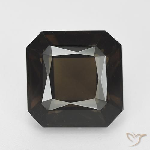 11.77ct Natürlicher dunkelbraun Rauchquarz, Smaragdschliff, VVS-VS
