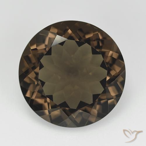 11.40ct Natürlicher Mittel braun Rauchquarz, Runden, VVS
