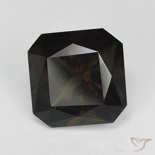 8.77ct Natürlicher Tiefes Schokoladenbraun Rauchquarz, Smaragdschliff, VVS