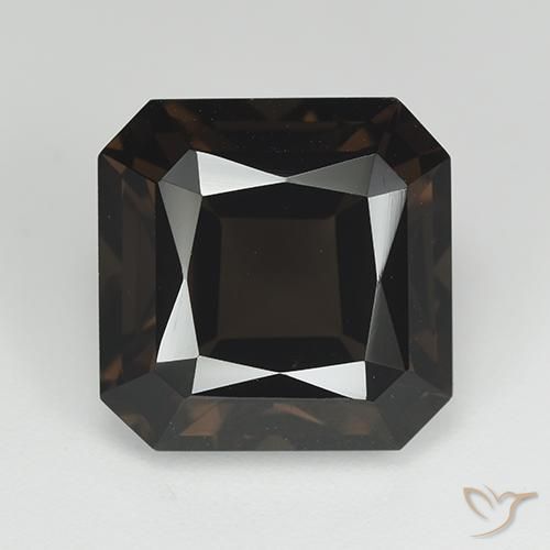 9.82ct Natürlicher dunkelbraun Rauchquarz, Smaragdschliff, VVS