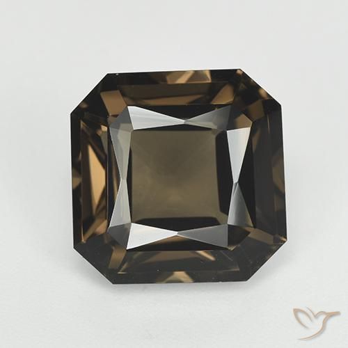 7.65ct Natürlicher Mittel-Dunkelbraun Rauchquarz, Smaragdschliff, VVS