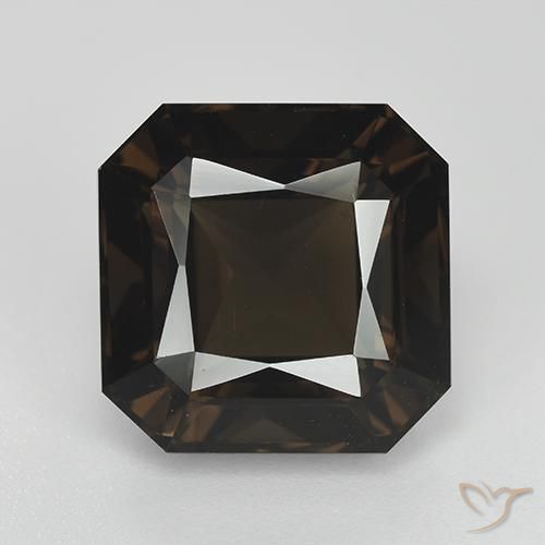 9.07ct Natürlicher dunkelbraun Rauchquarz, Smaragdschliff, VVS