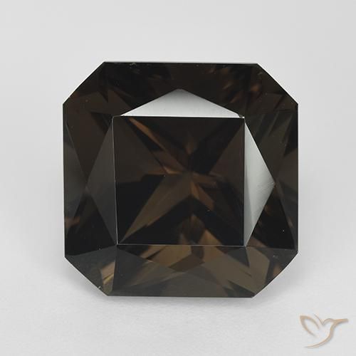 11.02ct Natürlicher Schokoladenbraun Rauchquarz, Smaragdschliff, VVS