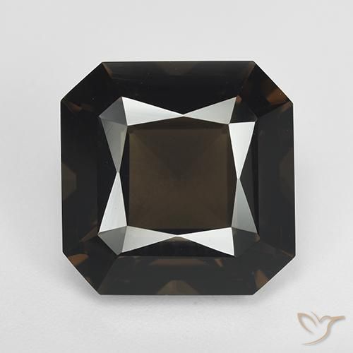 12.19ct Natürlicher Mittel braun Rauchquarz, Smaragdschliff, VVS