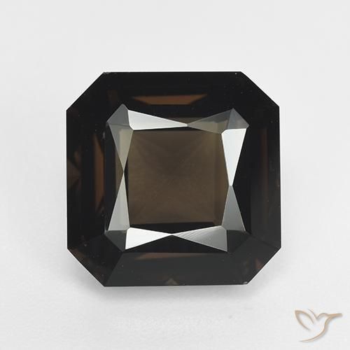 7.54ct Natürlicher dunkelbraun Rauchquarz, Smaragdschliff, VVS
