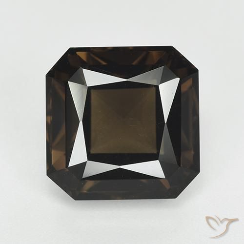 9.08ct Natürlicher Mittel braun Rauchquarz, Smaragdschliff, VVS