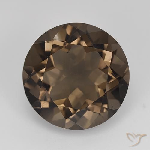 13.03ct Natürlicher Mittel-Dunkelbraun Rauchquarz, Runden, VVS-VS