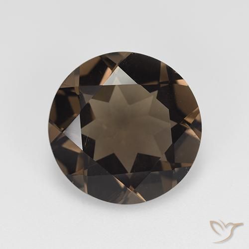 7.63ct Natürlicher Mittel braun Rauchquarz, Runden, VVS-VS