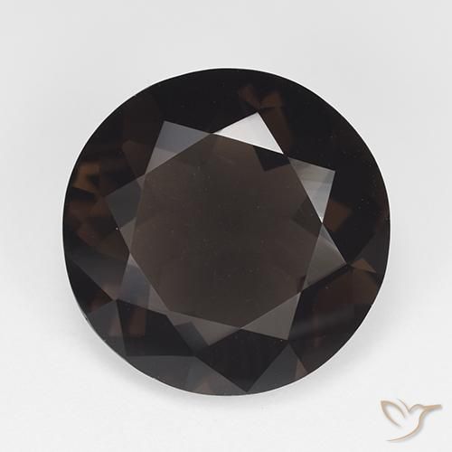 11.91ct Natürlicher dunkelbraun Rauchquarz, Runden, VVS-VS