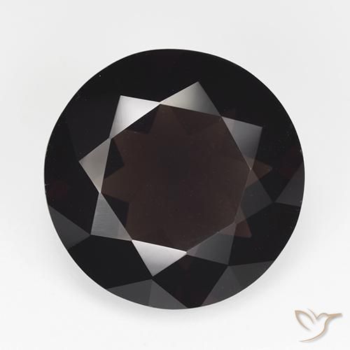 12.25ct Natürlicher dunkelbraun Rauchquarz, Runden, VVS-VS