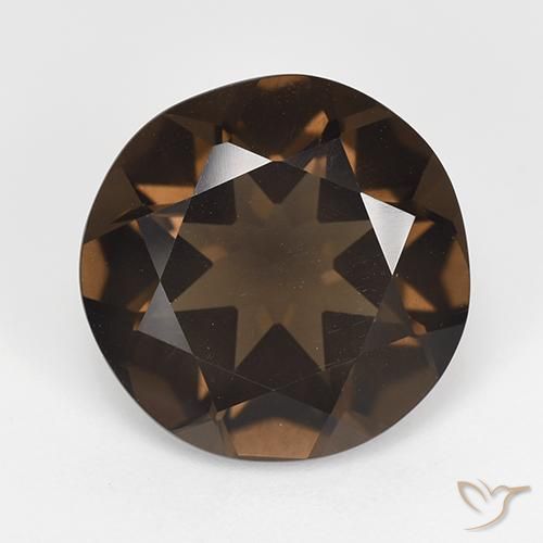 6.62ct Natürlicher tiefbraun Rauchquarz, Runden, VVS-VS