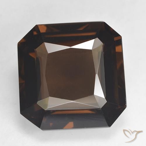10.50ct Natürlicher Mittel braun Rauchquarz, Smaragdschliff, VVS